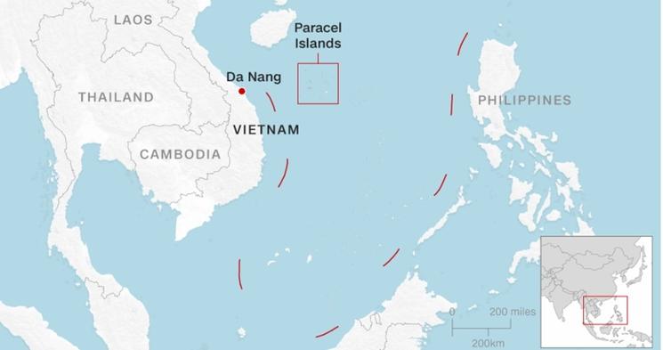 les paracels isllands dans la mer de l'est 