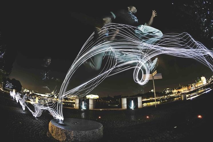 Étude du mouvement en Parkour de nuit (Crédit Jonathan Lucas)