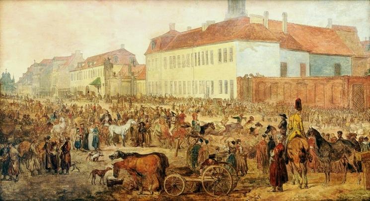 Jean Pierre Norblin de la Gourdaine. marché à Praga. 1791