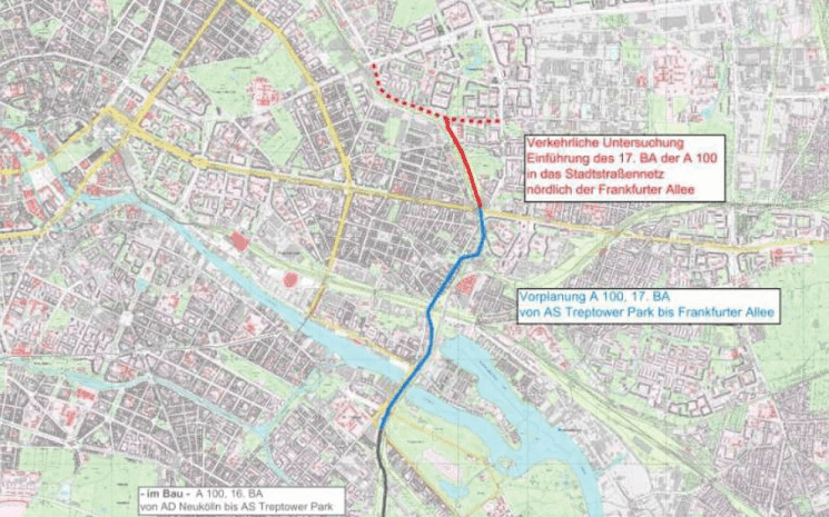 plan extension autoroute A100 Berlin 2023