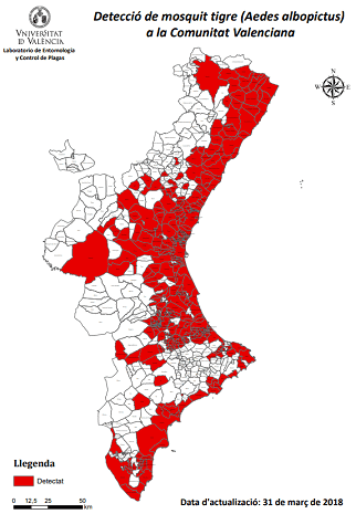 Présence du moustique tigre dans la region de valencia