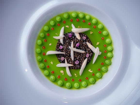 Copyright Restaurant Vianney Massot – Le Caviar, Petits pois et Amandes