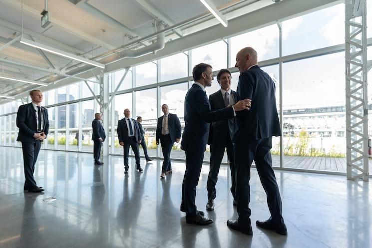 Roland Lescure avec Emmanuel Macron et Justin Trudeau