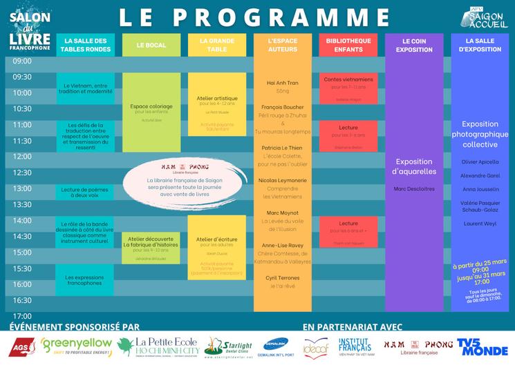 Programme du salon du livre francophone