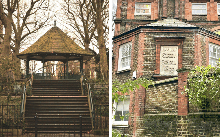 Arnold Circus et Rochelle Street School