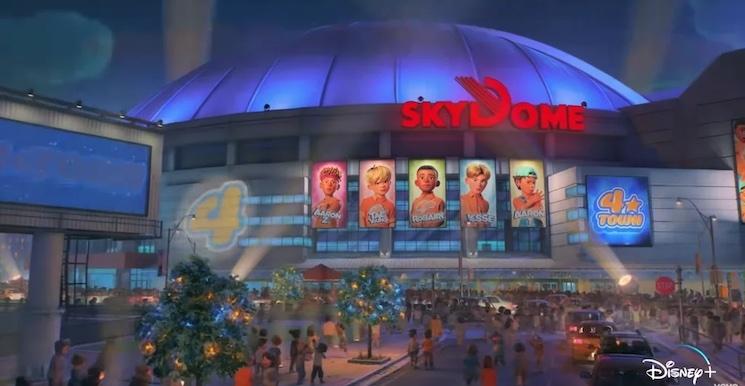 Le SkyDome de Toronto dans le film Pixar Alerte rouge