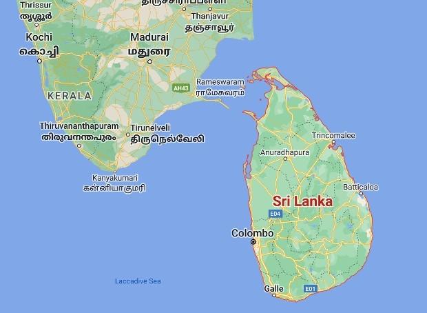 Carte géographique du Sri Lanka