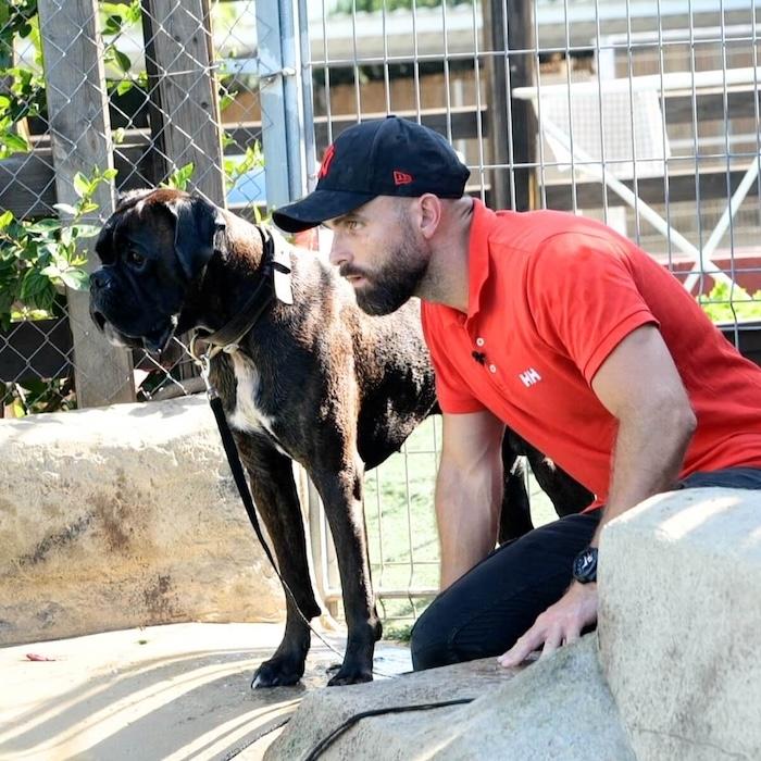 tony silvestre avec un chien