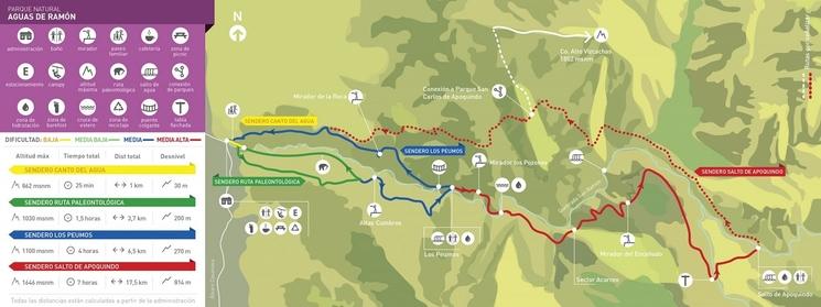 carte trekking parc aguas del ramon chili santiago