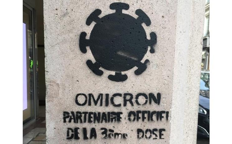 graffitti humoristique sur le variant omicron