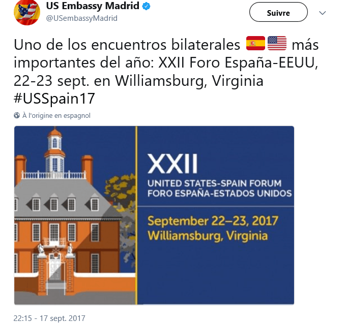 xxiie forum espagne USA